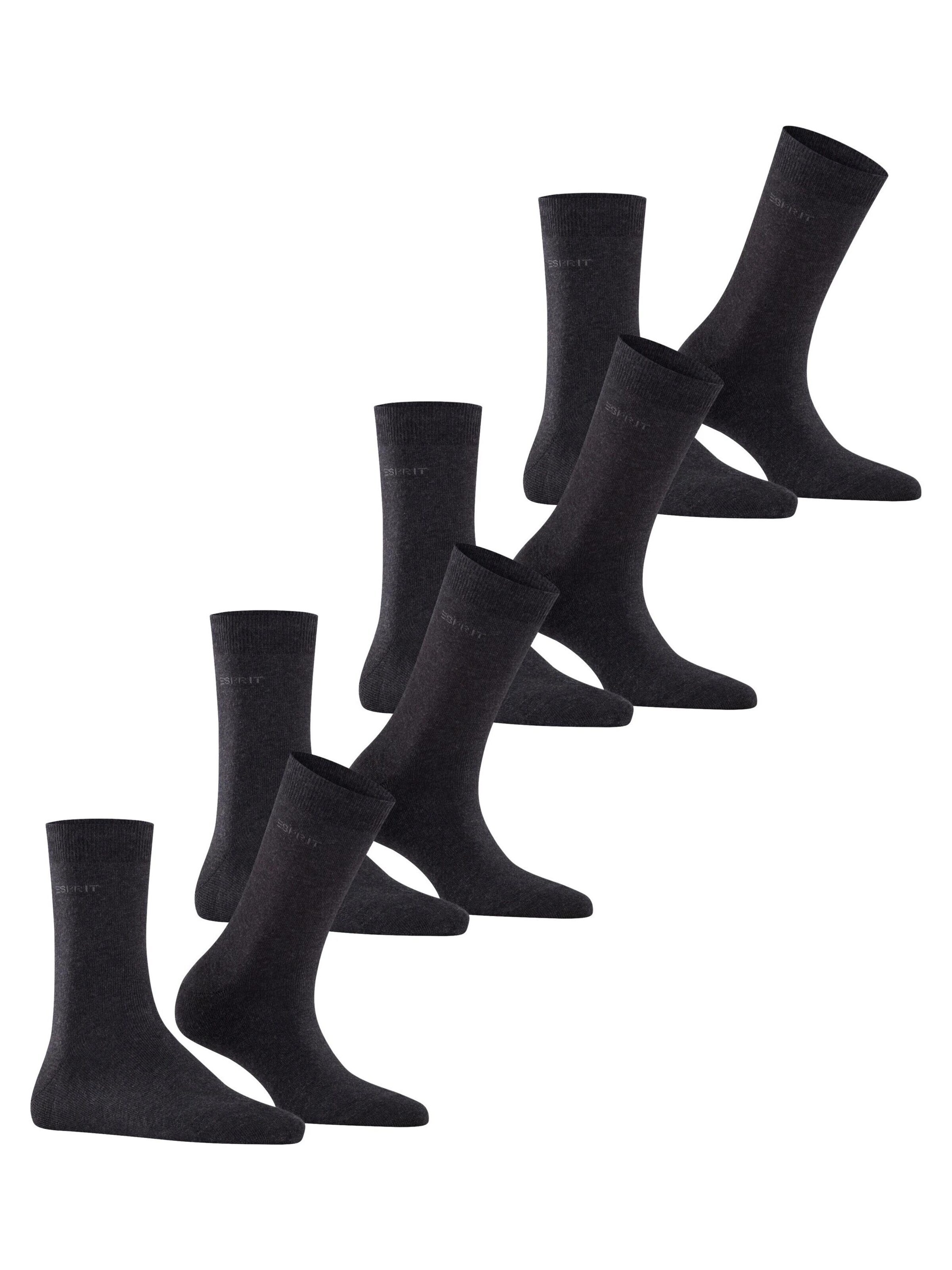 ESPRIT Socks 'Solid 4-Pack' in Grey