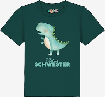 watabout.kids T-Shirt 'Dinosaurier 03 Kleine Schwester' in Grün: Vorderseite