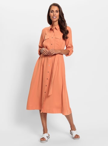 heine - Vestido camisero en naranja: frente