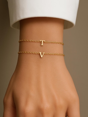 Braccialetto 'Alphabet T' di Luxenter in oro: frontale