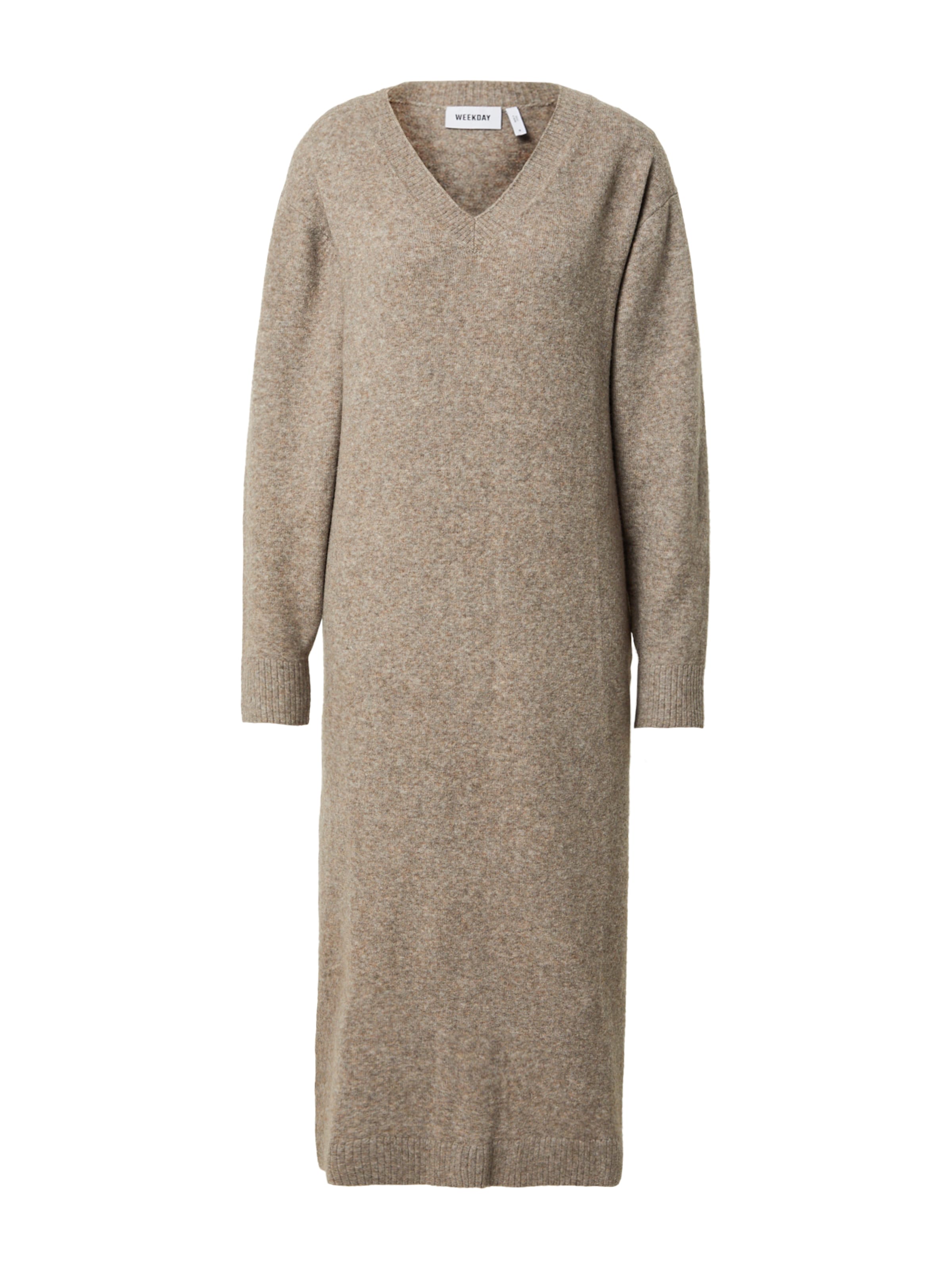 WEEKDAY Трикотажное платье 'Ellen' в Коричневый: спереди