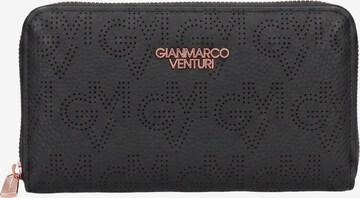 Portamonete 'Portafoglio donna GianMarco Venturi con zip, fantasia traforata' di GianMarco Venturi in nero: frontale