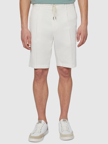 Boggi Milano Slim fit Pleat-Front Pants in White