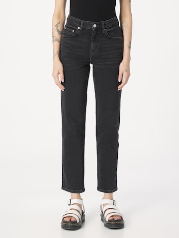 Coupe slim Jean Gina Tricot en noir : devant