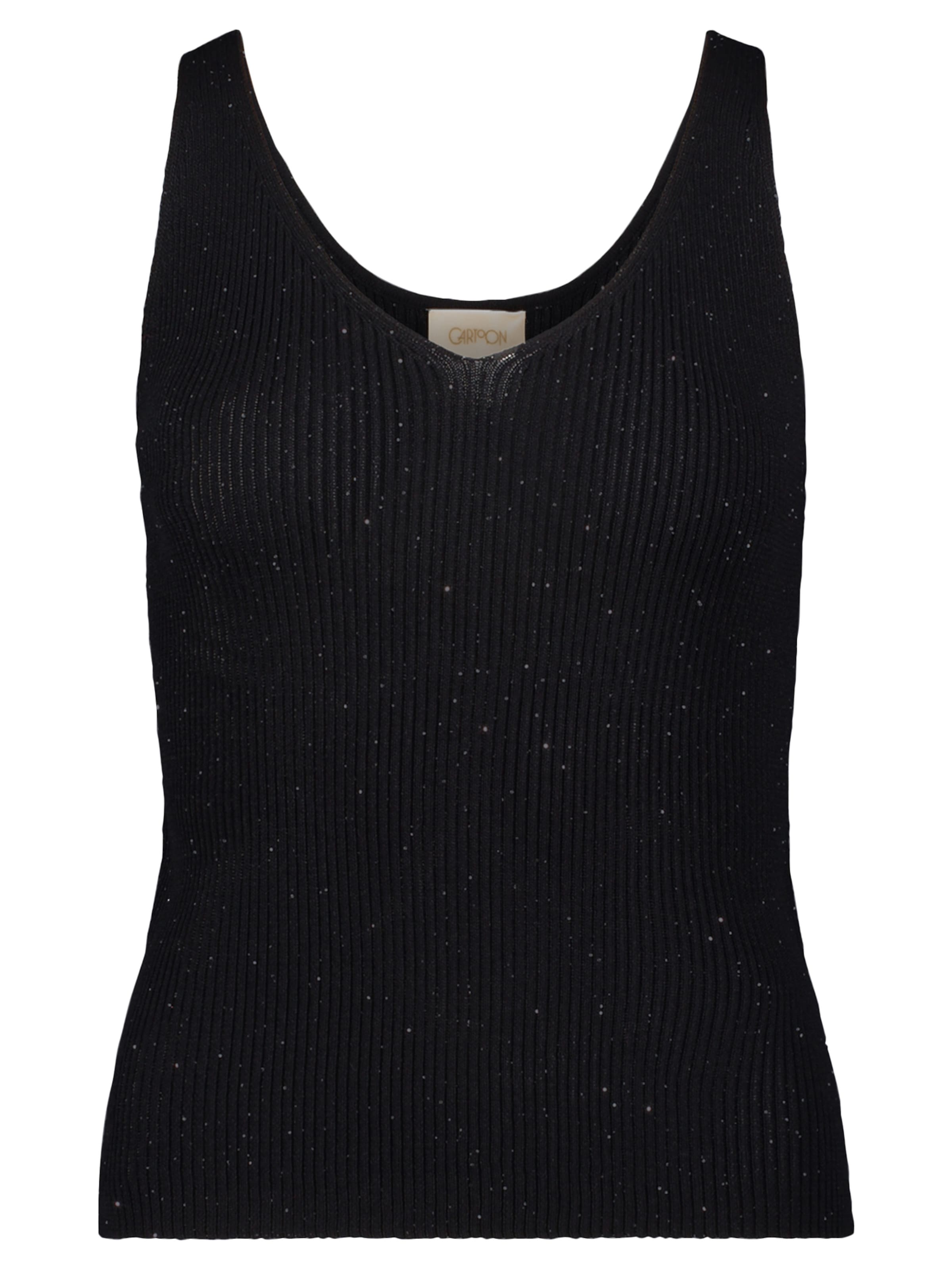 Top in maglia di Cartoon in nero: frontale