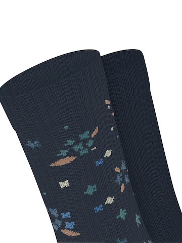 ESPRIT Socks 'Flower Rib 2-Pack' in Blue: front