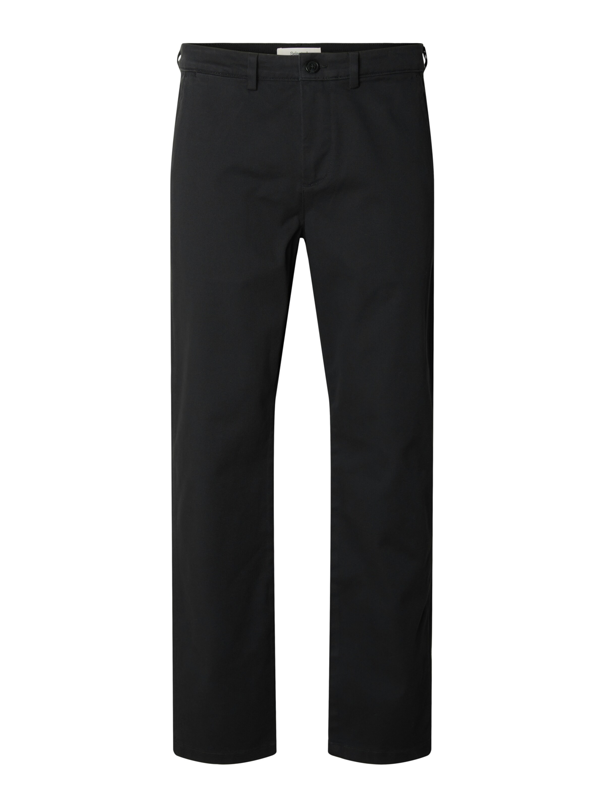Pantalon chino 'SLMMILES' SELECTED en noir : devant