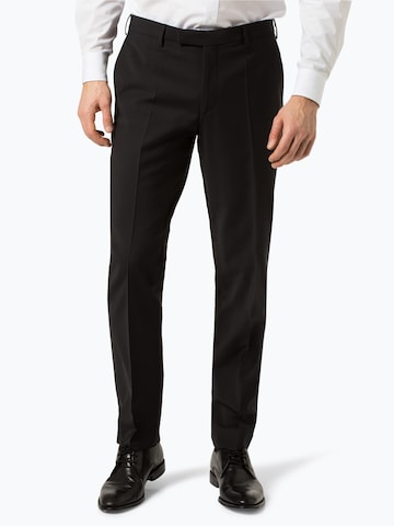 PIERRE CARDIN Regular Pleated Pants in Black: front