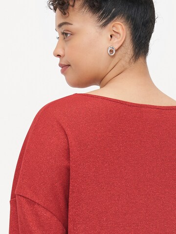 ONLY Carmakoma Футболка 'CARSILVERY GLAMOUR' в Красный