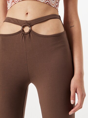 NEON & NYLON Flared Pants in Brown