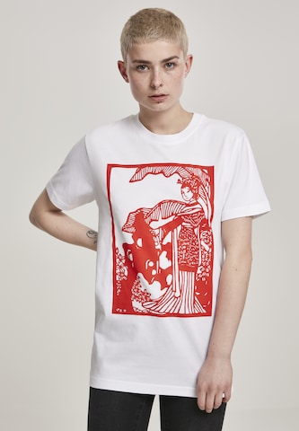 Tricou 'Chinese Beauty' de la Merchcode pe alb: față