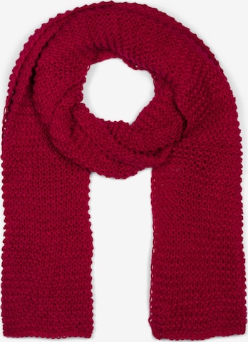 styleBREAKER Schal 'Langer Strick Schal mit Wellen Strickmuster' in Rot: Vorderseite