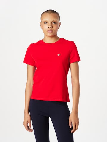 Tommy Jeans Тениска в червено: отпред