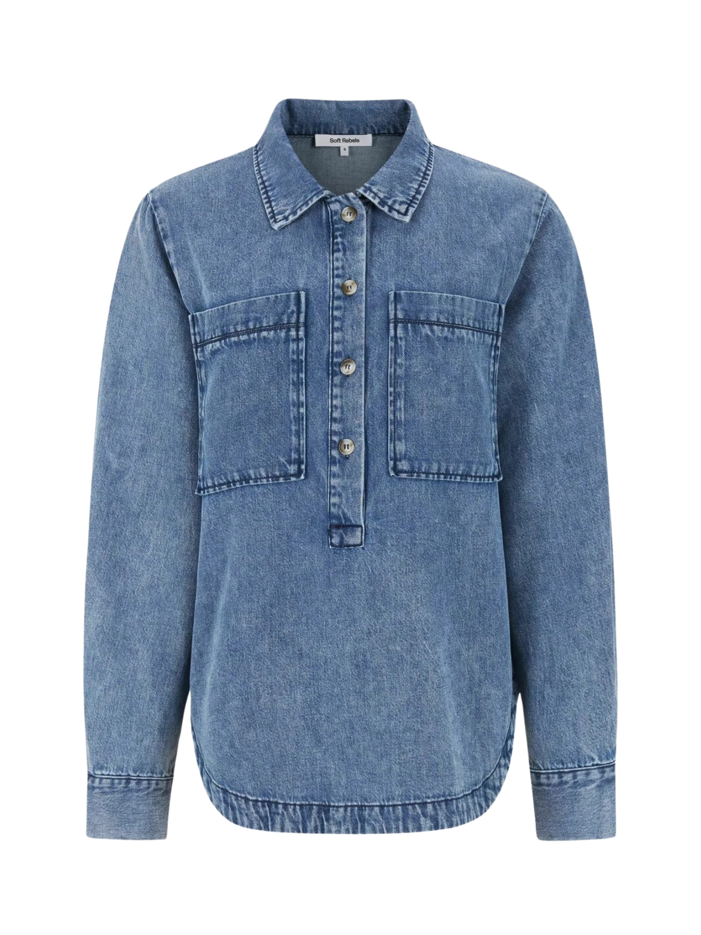 Soft Rebels Shirts ' SRKeira ' i blå: forside
