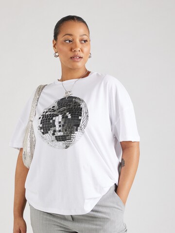 T-shirt 'NMIDA' Noisy May Curve en blanc : devant