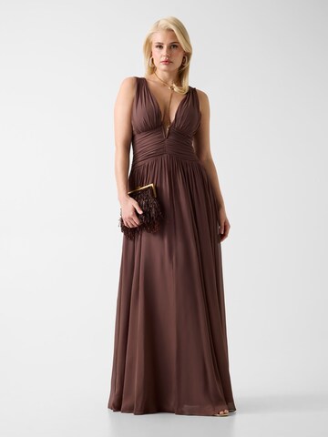 MARCIANO LOS ANGELES Evening Dress in Brown: front