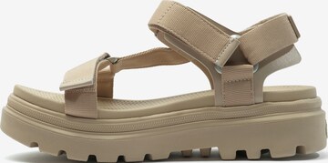 Palladium Strap Sandals in Beige: front