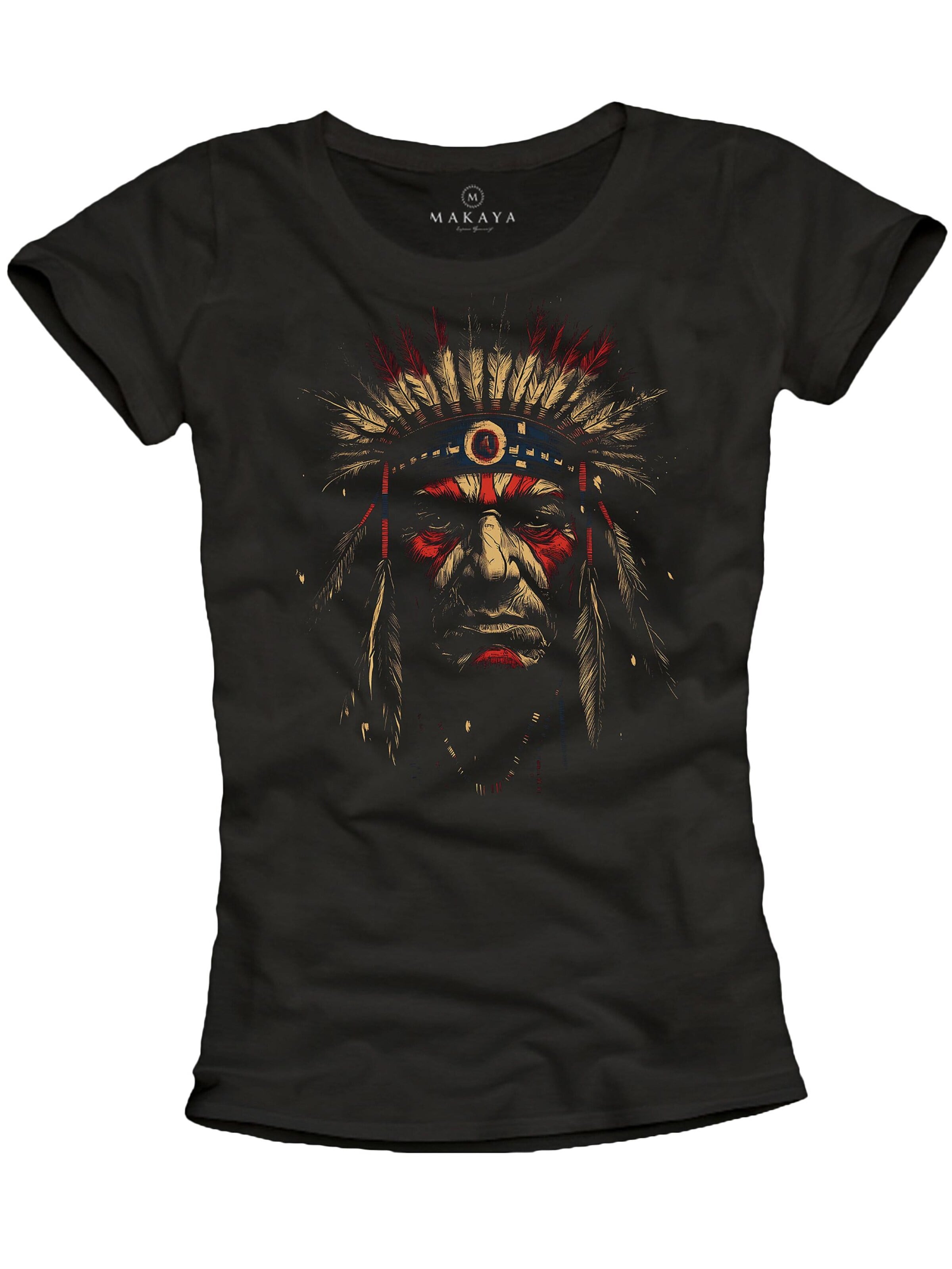 MAKAYA Shirt 'Indianer' in Black: front