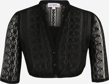 MARJO Traditional blouse 'Ginger-Linda' in Black: front