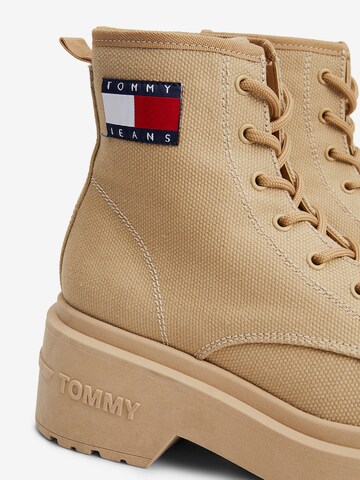 Tommy Jeans Lace-Up Ankle Boots in Beige