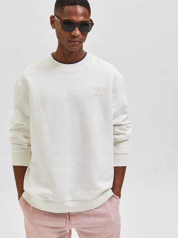 SELECTED HOMME Sweatshirt 'Arvid' in White