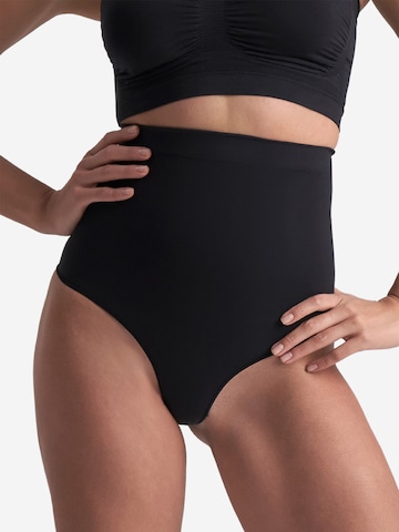 Bye Bra Shapingslip 'Soft Touch Seamless High Waist Thong' in Schwarz: Vorderseite