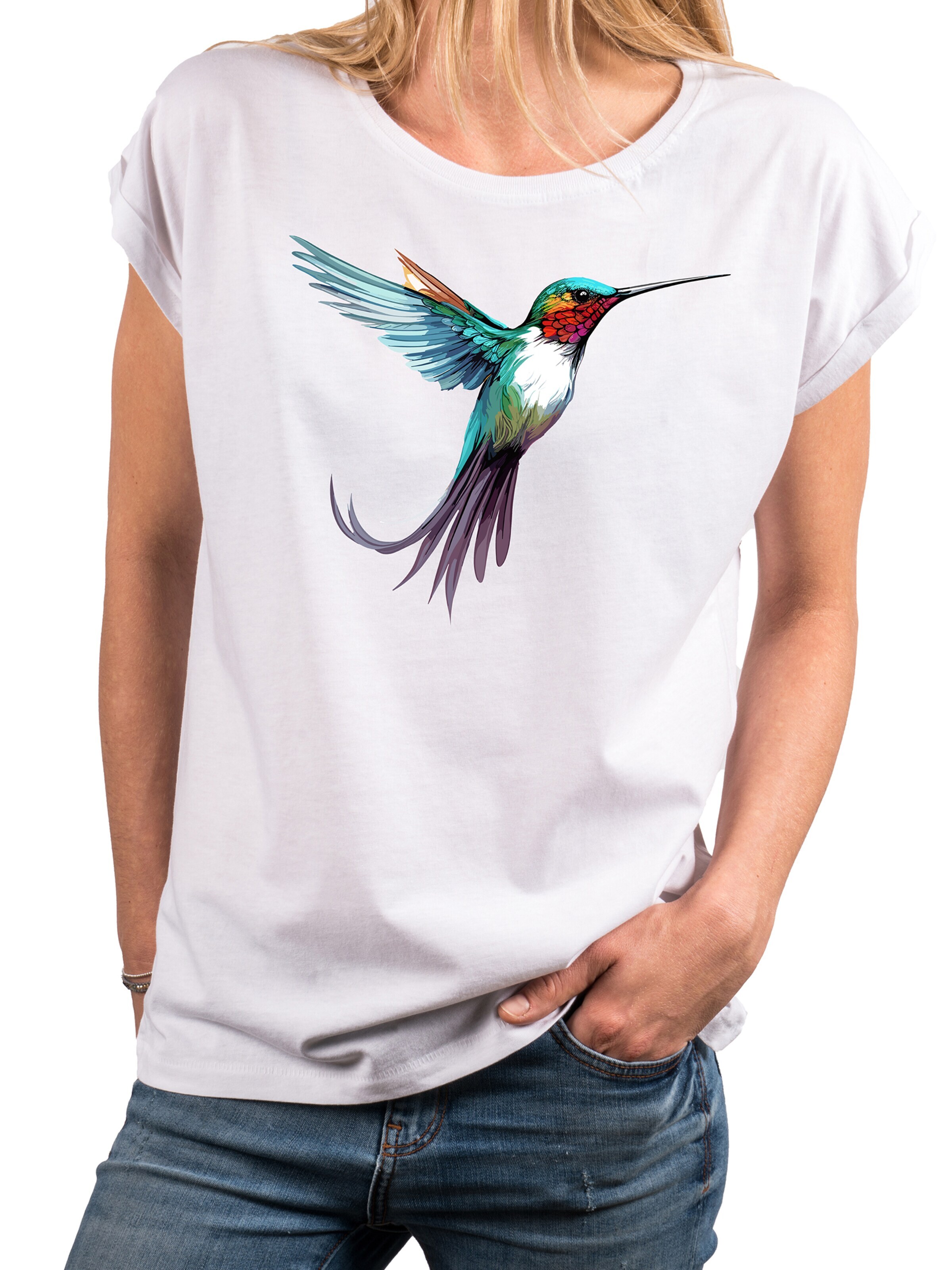 MAKAYA Shirt 'Kolibri' in White