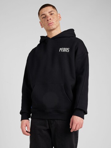 Sweat-shirt Pequs en noir : devant