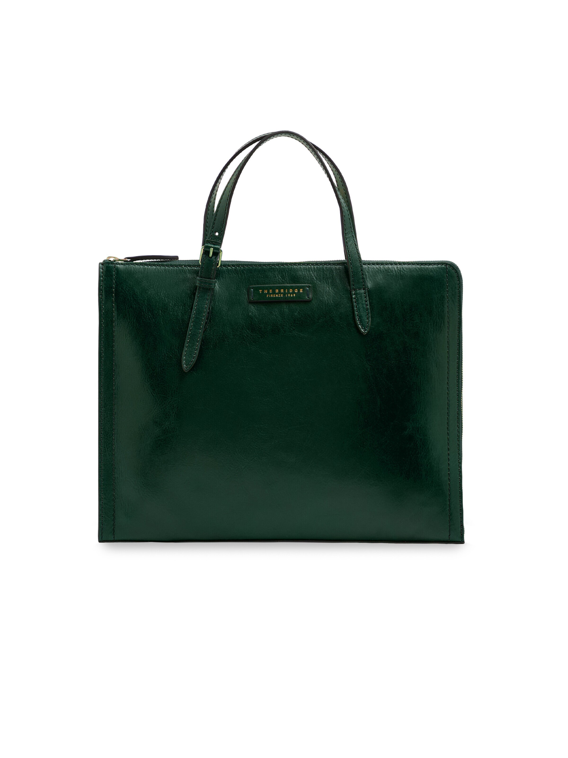 The Bridge Shoulder Bag in Green: front