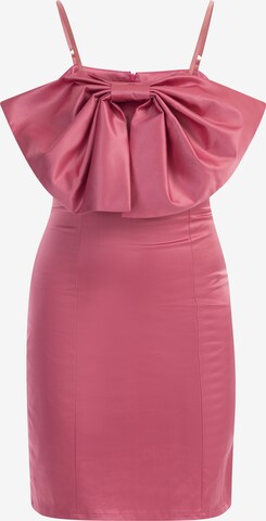 Robe de cocktail faina en rose : devant