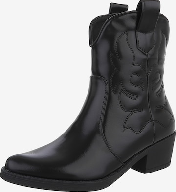 Ital-Design Cowboystiefel in Schwarz: Vorderseite