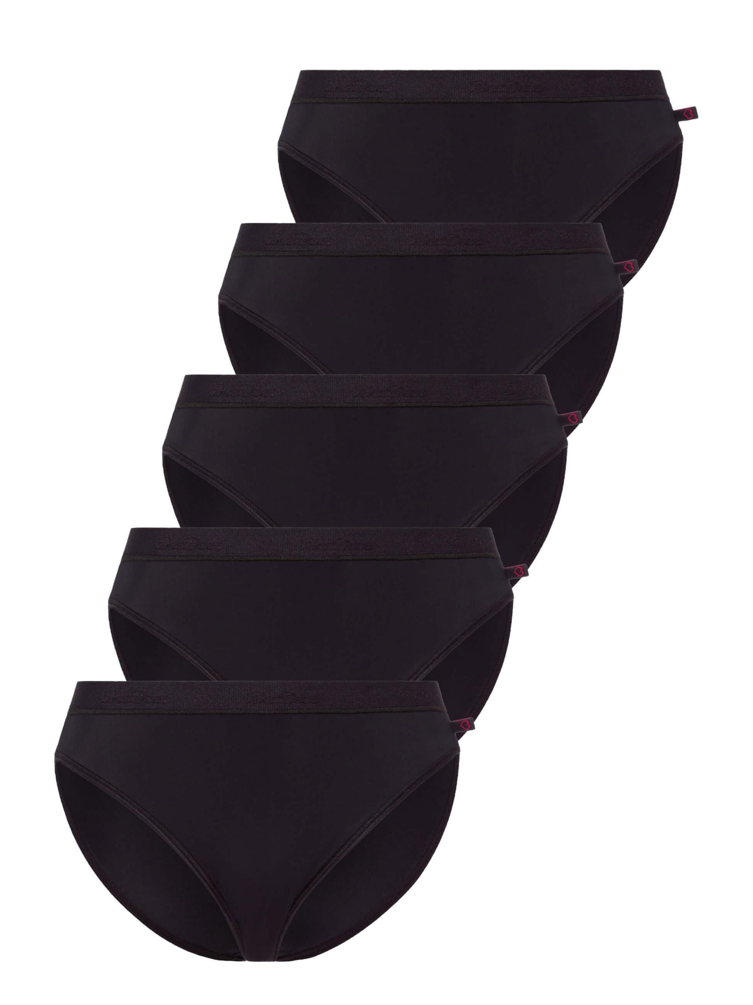 BeeDees Panty 'Taillenslip Microfun Tai (5-er Pack)' in Black: front
