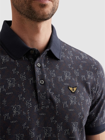 Maglietta 'Polo shirt with allover print and ribbed collar' di PME Legend in blu