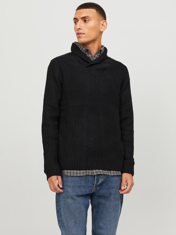 JACK & JONES Sweater 'STANDFORD' in Black: front