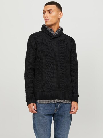 JACK & JONES Kampsun 'STANDFORD', värv must: eest vaates