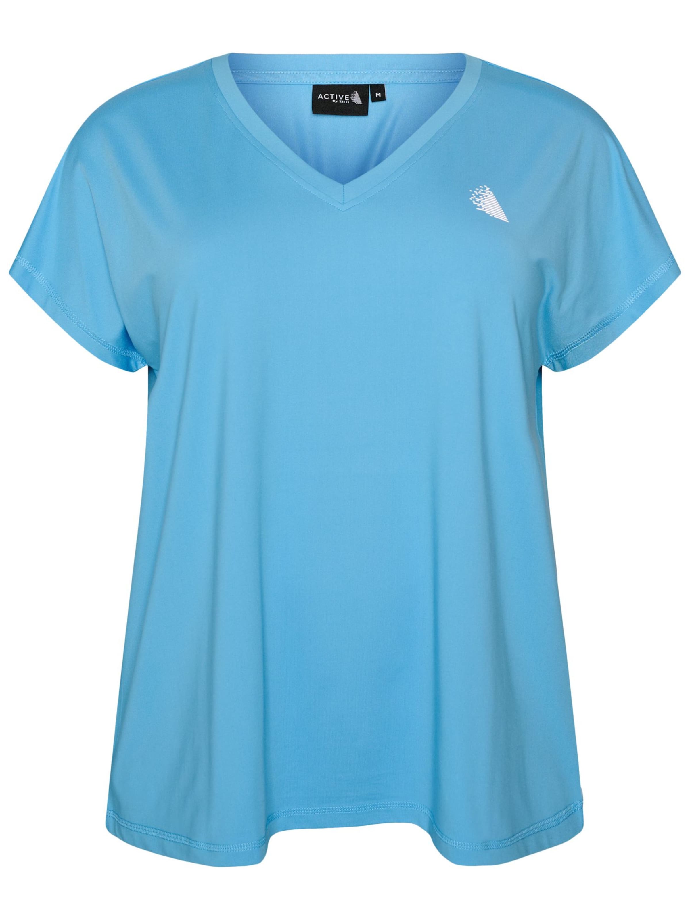 Active by Zizzi T-Shirt 'ABASIC' in Blau: Vorderseite