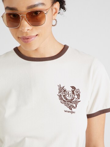 WRANGLER - Camiseta 'RINGER TEE' en blanco