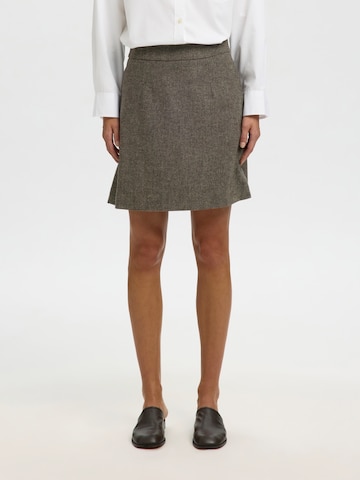 SELECTED Skirt 'SLWREEDA' in Brown: front