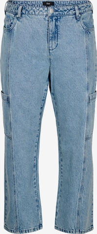 mėlyna Zizzi Plačios klešnės Džinsai: priekis