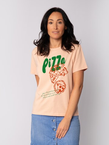 T-shirt 'Pizza' Watapparel en orange : devant