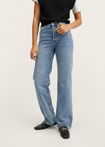 Wide leg Jeans 'Kaia' de la MANGO pe albastru: față