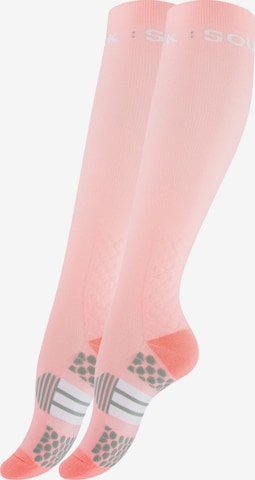 Chaussettes de sport Stark Soul en rose : devant