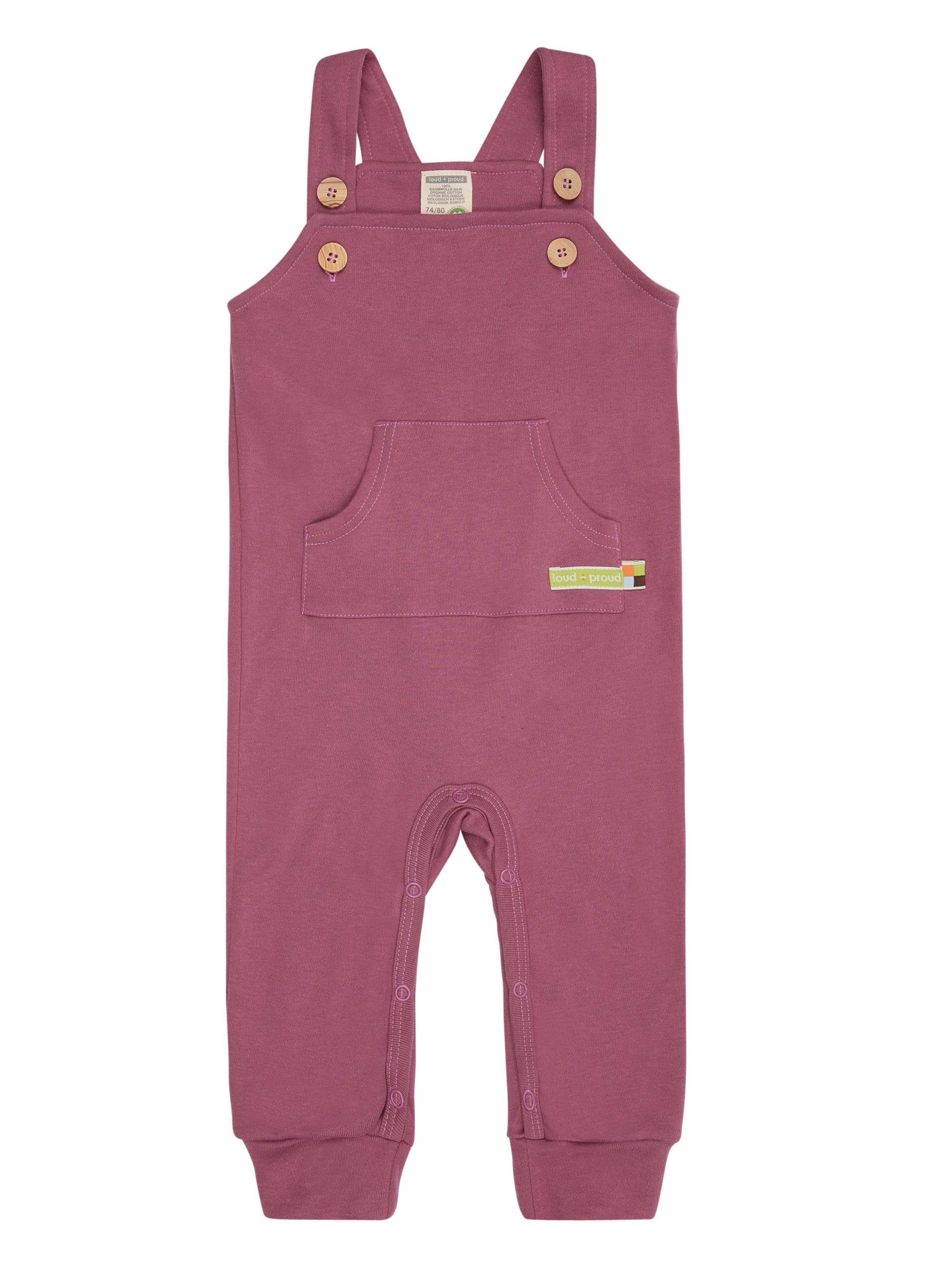 loud + proud Overalls in Purple: front