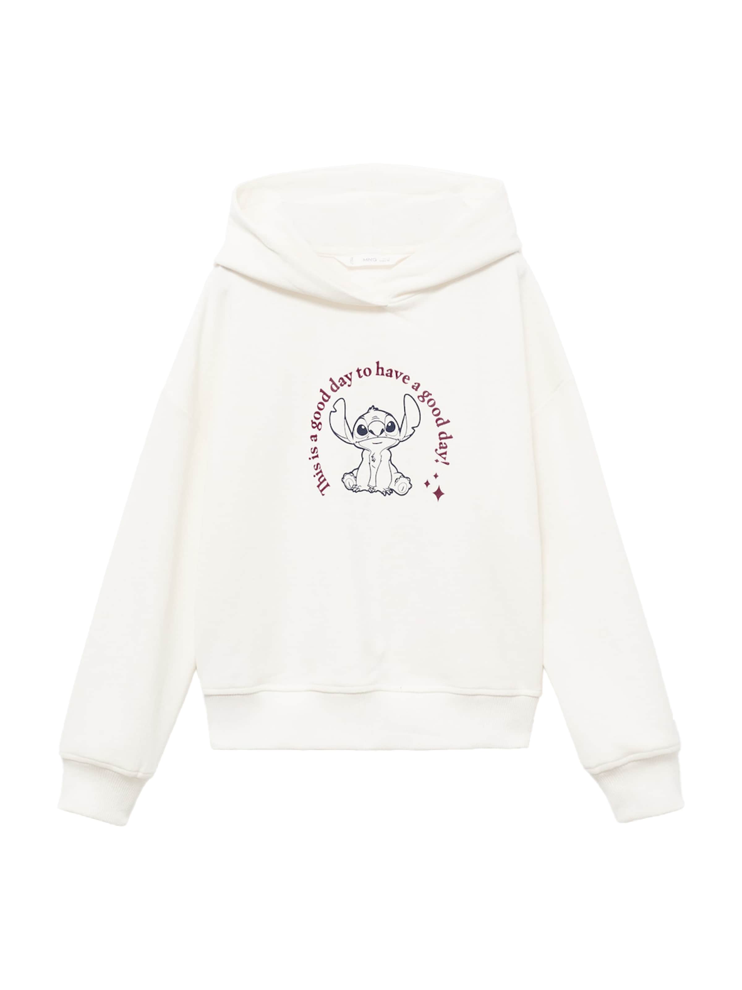 MANGO KIDSSweater majica 'Stiday' - bijela boja: prednji dio