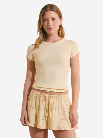 Pantaloncini da pigiama di ETAM in giallo: frontale