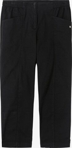 SHEEGO Regular Pleat-Front Pants in Black: front