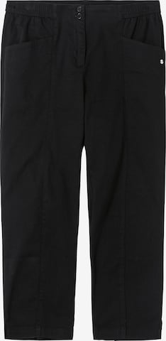 SHEEGO Regular Pleat-Front Pants in Black: front