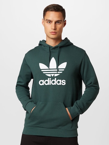 ADIDAS ORIGINALS Sweatshirt 'Adicolor Classics Trefoil' in Groen: voorkant