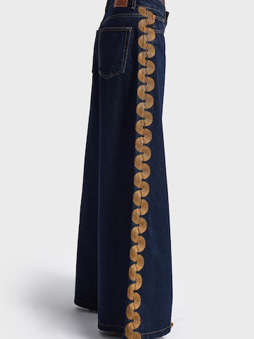 IT'S BASIC - Pierna ancha Vaquero 'ETHNIC ELEPHANT LEG MID RISE  JEANS' en azul