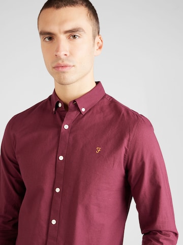 Slim fit Camicia 'BREWER' di FARAH in rosso